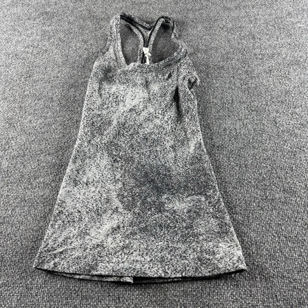 Lululemon Tank Top Womens 4 Gray Spotted Racerback Yoga Gym Athletic 239-7760